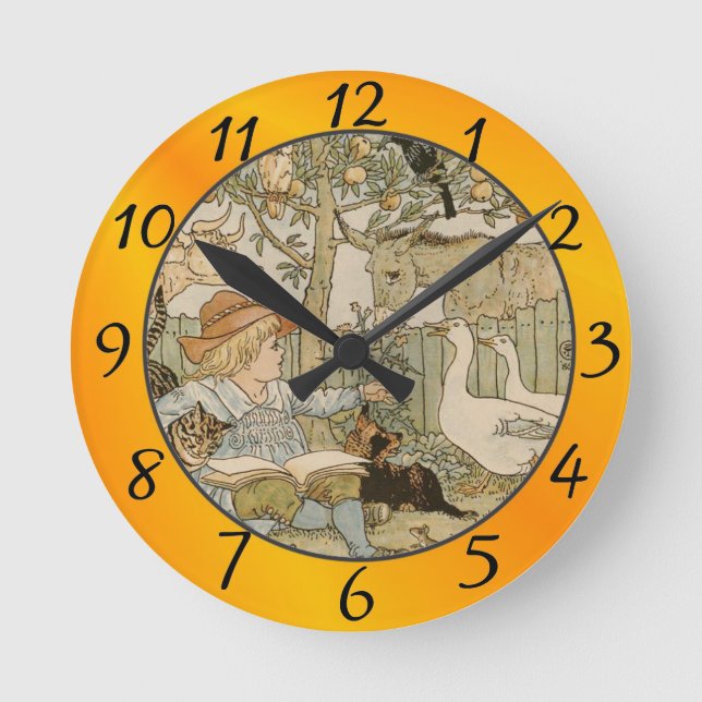 Lesen Spaß Runde Wanduhr (Vorderseite)