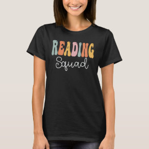Lesen Squad Retro Groovy Vintag Happy First Day T-Shirt