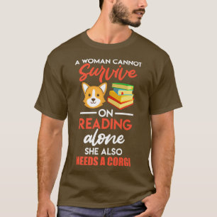 Lesen und Hunde Corgi Hund Hundebesitzer Bücher  T-Shirt