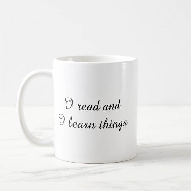 Lesen und Lernen Kaffeetasse (Links)