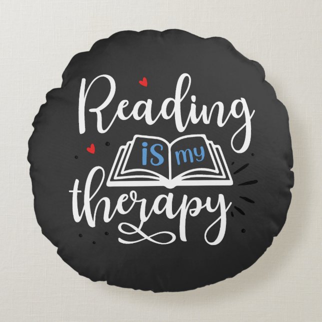 Lesen und Lernen Rundes Kissen (Vorderseite)