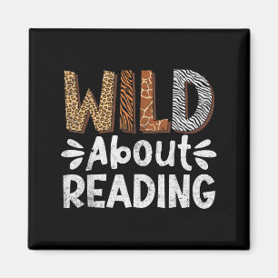 Lesen von Büchern Leser Bibliothekar wilde Tiere L Magnet
