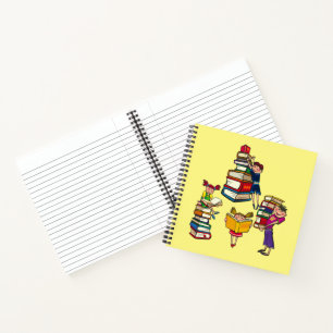 Lesen von Bücherschulkindern Notizbuch