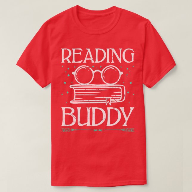 Lesen von Buddy Book Worm T-Shirt (Design vorne)
