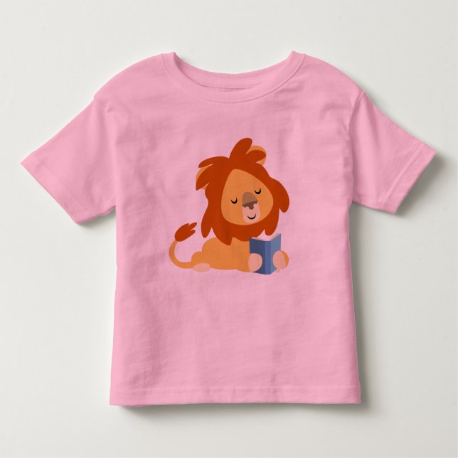 Lesen von Cartoon Löwenkinder T - Shirt (Vorderseite)
