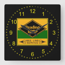 Lesen von Eisenbahnlinien, Beebline-Mauer Quadratische Wanduhr