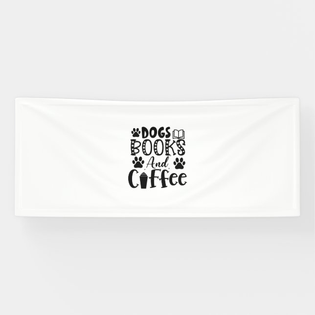 Lesen von Hunden und Büchern und Kaffee Banner (Horizontal)