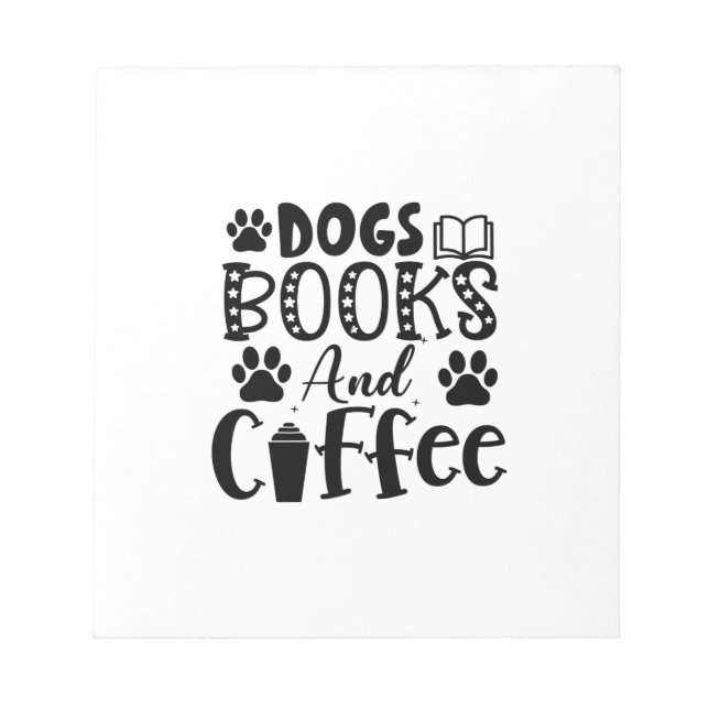 Lesen von Hunden und Büchern und Kaffee Notizblock (Vorderseite)