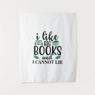 Lesen von Kunst Ich mag große Bücher und ich kann Wandteppich