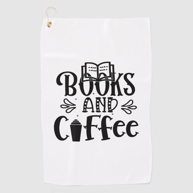 Lesen von Kunstbüchern und Kaffee Golfhandtuch (Vorderseite)