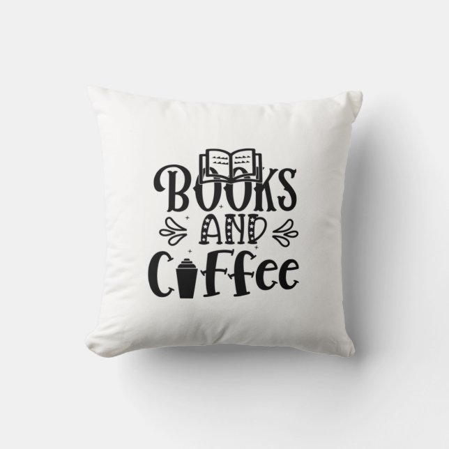 Lesen von Kunstbüchern und Kaffee Kissen (Vorderseite)