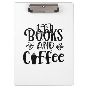 Lesen von Kunstbüchern und Kaffee Klemmbrett
