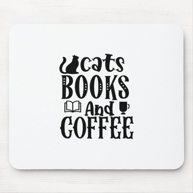 Lesen von Kunstkatzen Bücher und Kaffee Mousepad (Vorne)