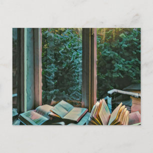 Lesen von Kunstwerken Postkarte