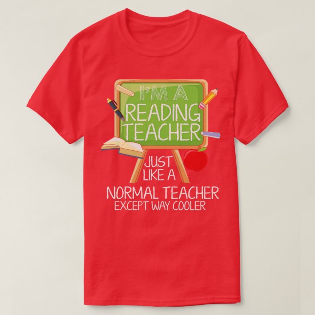 Lesen von Lehrern im Lesen T-Shirt (Design vorne)