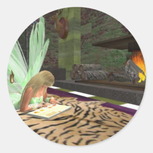 Lesen von Märchen Runder Aufkleber