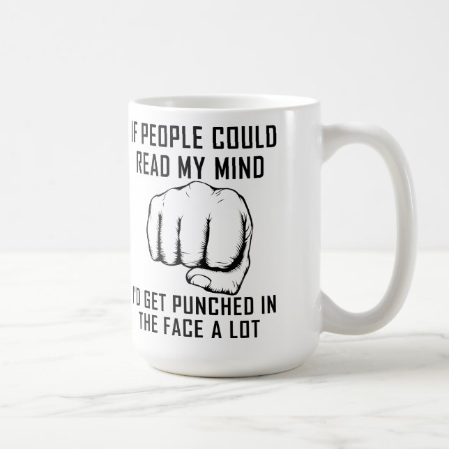 Lesen von Minds Punching Funny Mug Kaffeetasse (Rechts)