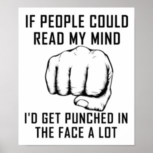 Lesen von Minds Punching Funny Poster