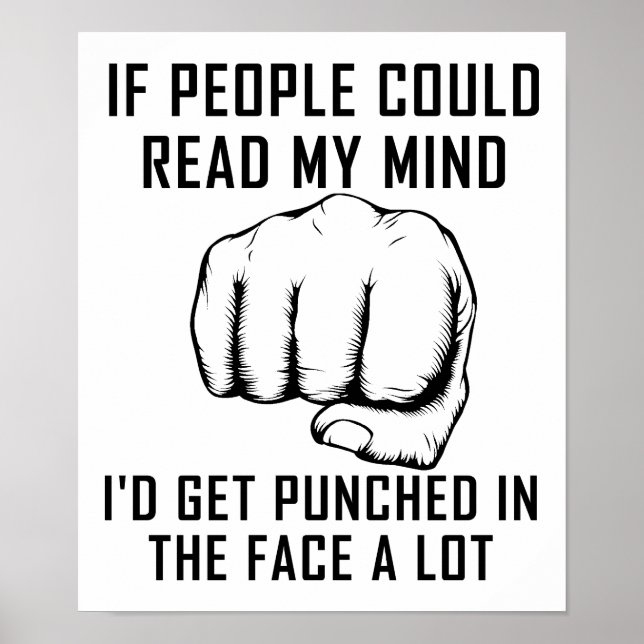 Lesen von Minds Punching Funny Poster (Vorne)