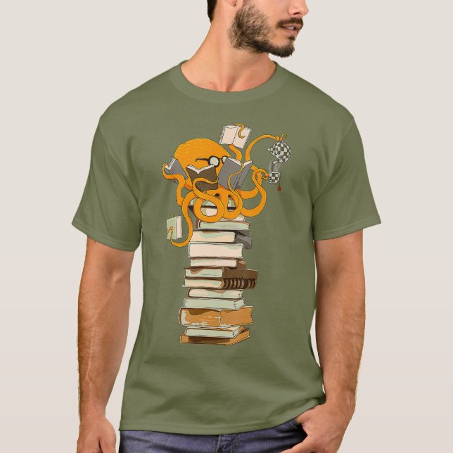 Lesen von Octopus Tee Kaffee und Bücher Geschenk (Vorderseite)