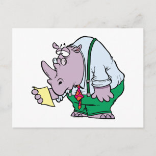 Lesen von Rhino Postkarte