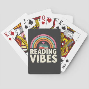 Lesen von Vibes Retro Rainbow Vintag Books Liebhab Spielkarten