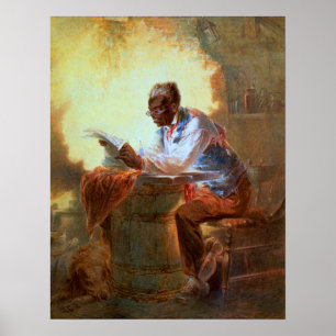 Lesen von Zeitungen von Candlelight Poster