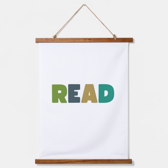 lesen. Wandteppich mit Holzrahmen (Vorderseite)