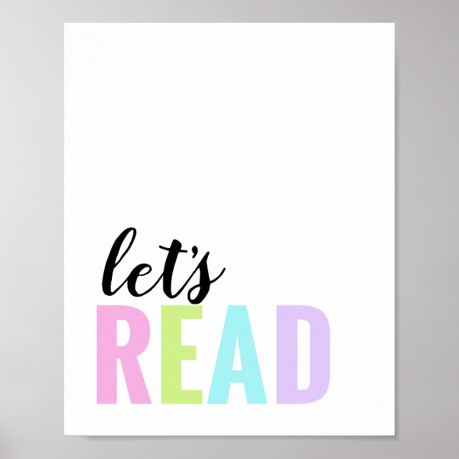 Lesen wir Playroom Pastel Rainbow Poster (Vorne)