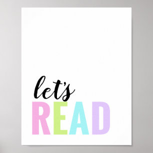 Lesen wir Spielzimmer Pastell-Regenbogen Poster