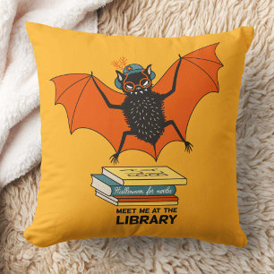 Lesende Fledermaus   Whimsical Bibliothekar mit Bü Kissen