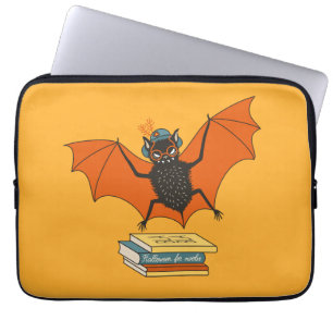 Lesende Fledermaus   Whimsical Bibliothekar mit Bü Laptopschutzhülle