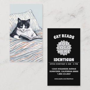 lesende Katze Visitenkarte
