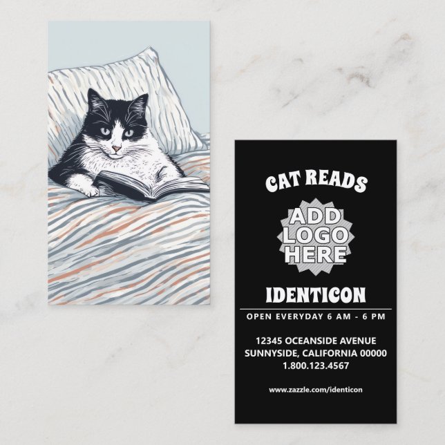 lesende Katze Visitenkarte (Vorne/Hinten)