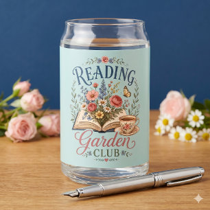 Lesender Gartenclub Cottagecore Floral Dosenglas