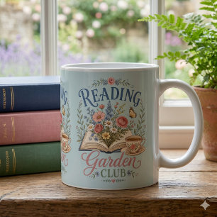 Lesender Gartenclub Cottagecore Floral Kaffeetasse