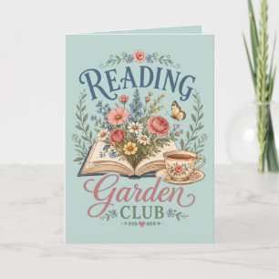 Lesender Gartenclub Cottagecore Floral Karte