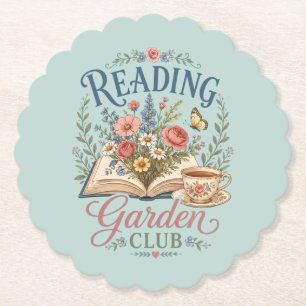 Lesender Gartenclub Cottagecore Floral Untersetzer