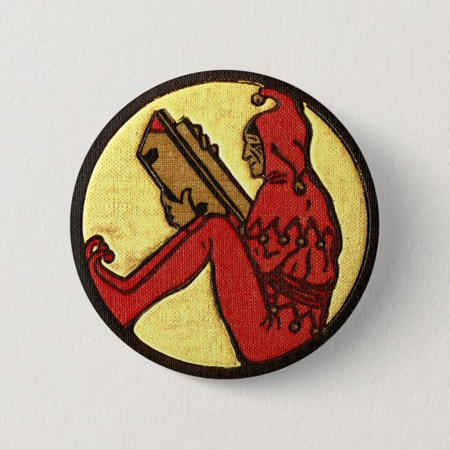 Lesender Gnom Button (Vorderseite)