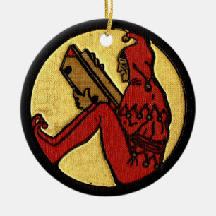 Lesender Narr Keramikornament