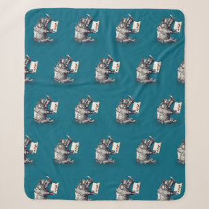 Lesender Nashorn liebt Bücher Sherpadecke