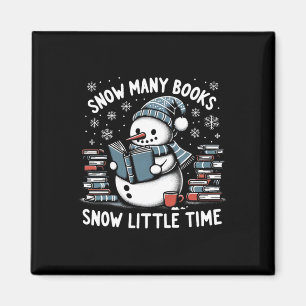 Lesender Schneemann, der so viele lustige Weihnach Magnet