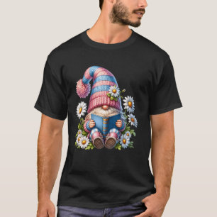 Lesendes Buch-Gnom-Grafik für Bücherwurm und Blume T-Shirt