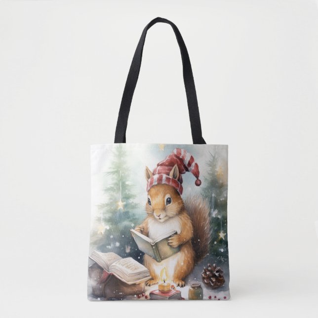 Lesendes Weihnachtshörnchen (Vorderseite)