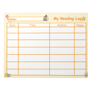Leseprotokoll-Notizblock für Kinder   Buch-Tracker Notizblock