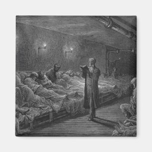 Leser der Schrift in einem Nachtlager Magnet