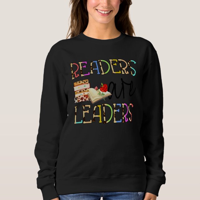 Leser Sind Führer Boho Leopard Buch  Zurück Zur Sc Sweatshirt (Vorderseite)