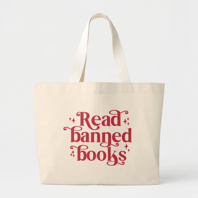 Leser von verbotenen Büchern Lesebüchern Jumbo Stoffbeutel (Vorne)