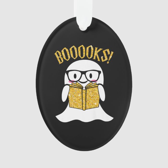 Leserbuch-Nerd halloween Ghost Lesebeschenk Ornament (Vorderseite)