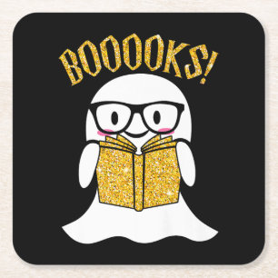 Leserbuch-Nerd halloween Ghost Lesebeschenk Rechteckiger Pappuntersetzer